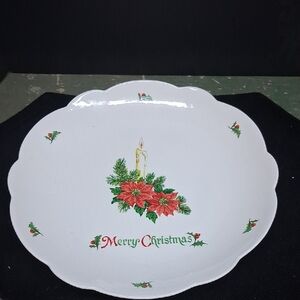 Vintage Royal Limited Holly Holiday pattern 12" serving platter